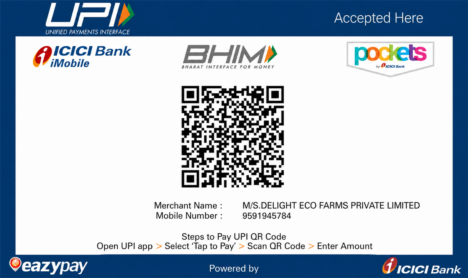 Scan this QR to pay Delight Eco Farms