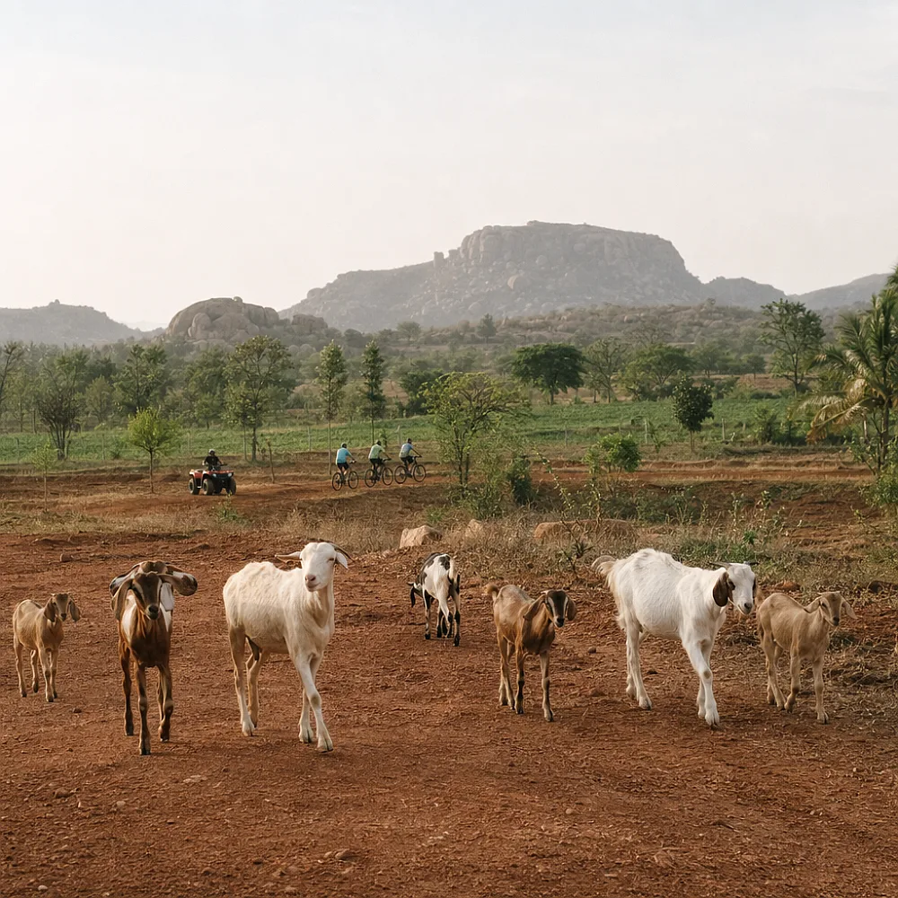 Animals and adventure — Arinaa Country Farms, Seegekote, Kanakapura