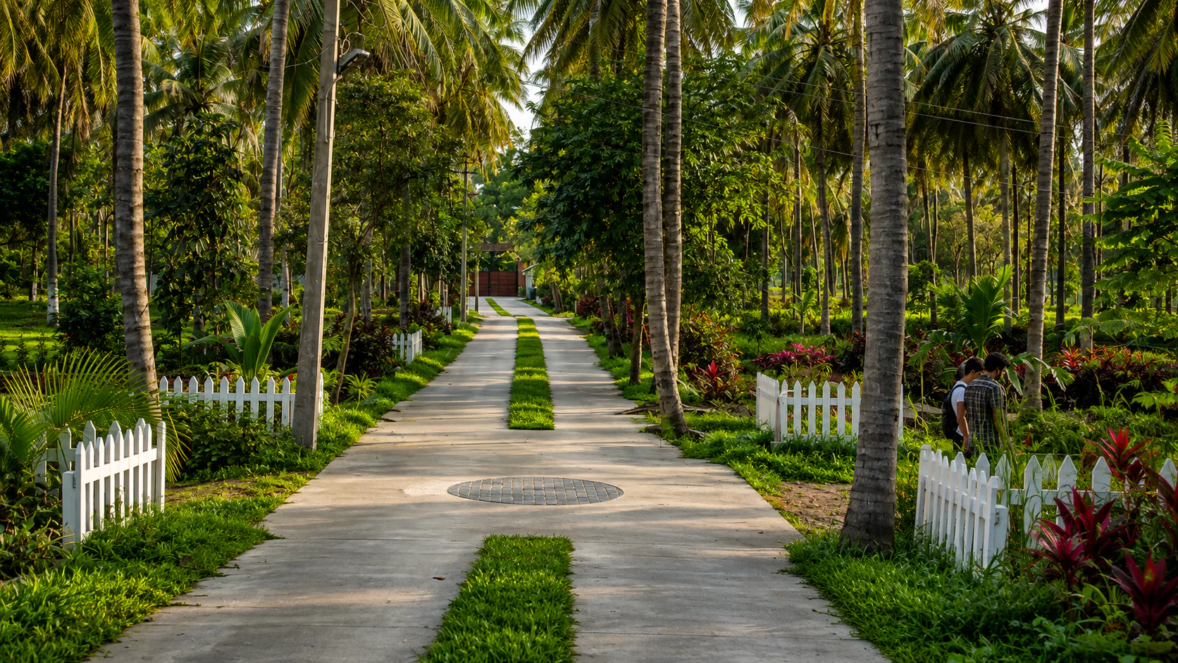 Scenic walkway through the Bellevuee estate