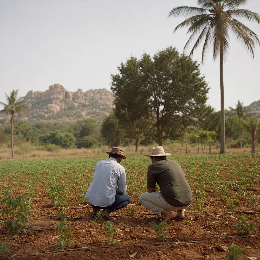 Agronomists on the land — Bellevuee, Kanakapura Road