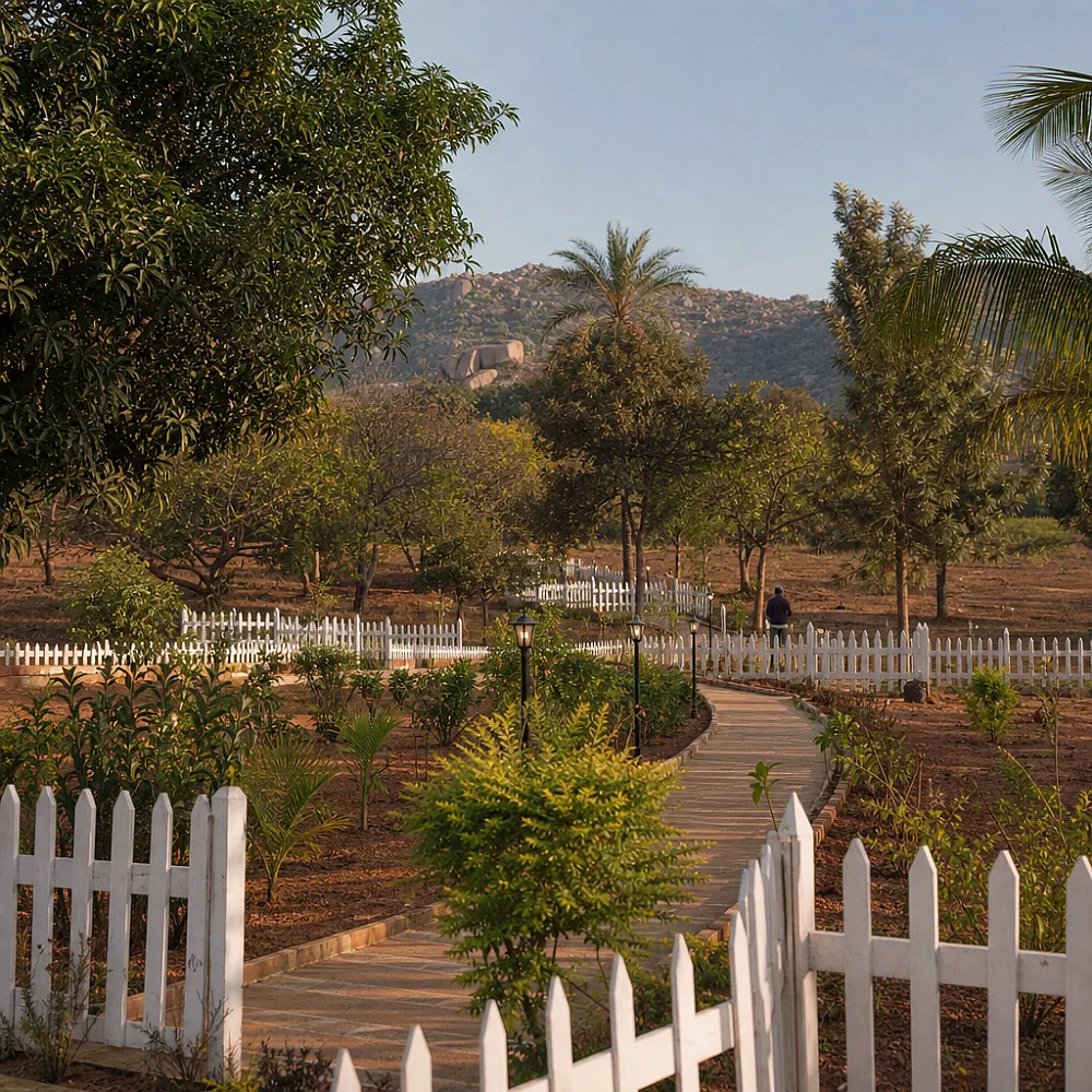 Walkways and fencing — Bellevuee, Kanakapura Road