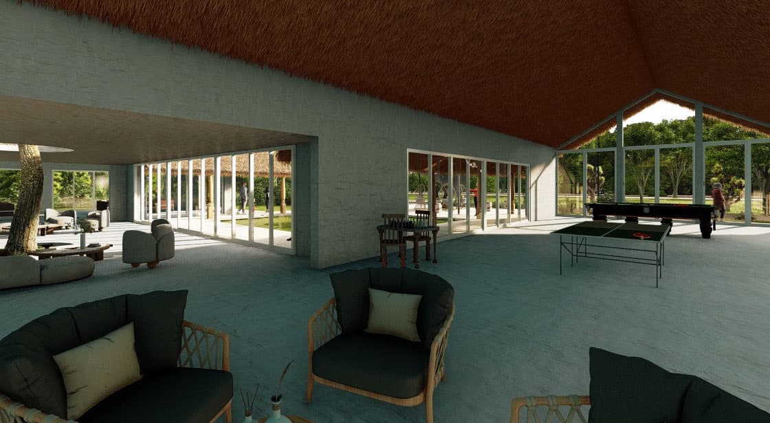 Interior of a farm villa at Canvas, Lepakshi