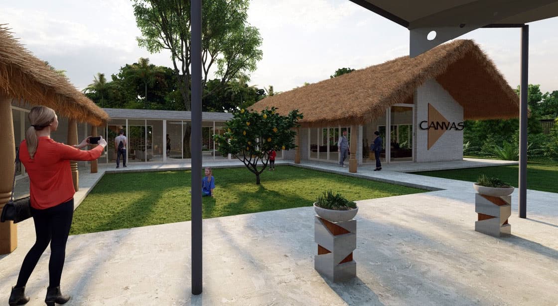Courtyard walk through the Canvas estate at Lepakshi
