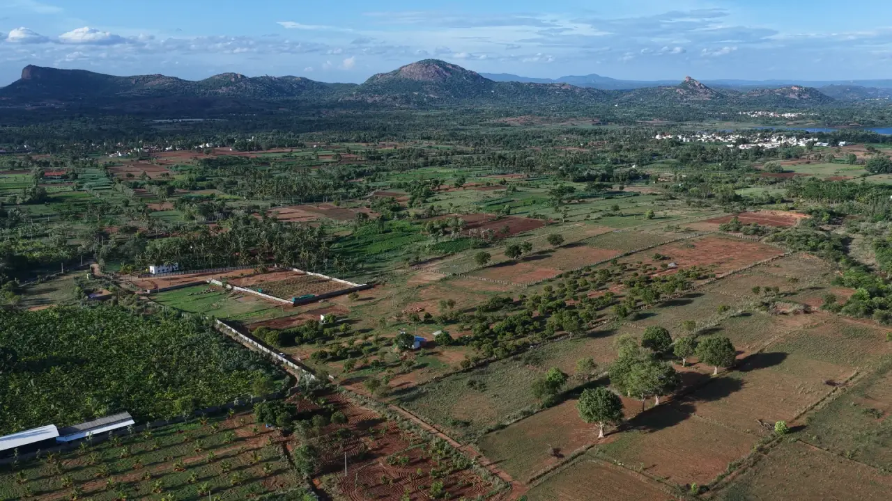 Grounds at Madilu, boutique farm plots in Kanakapura